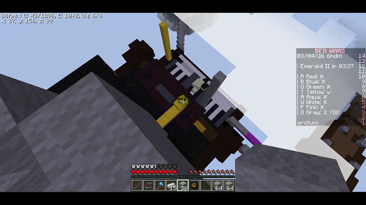 Kardeşim ile bir bedwars turu oynadım.