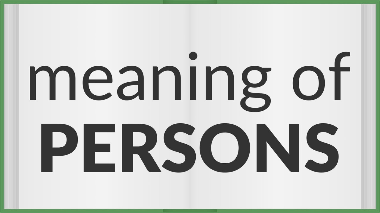 Personning Definition Persons | meaning of Persons - YouTube