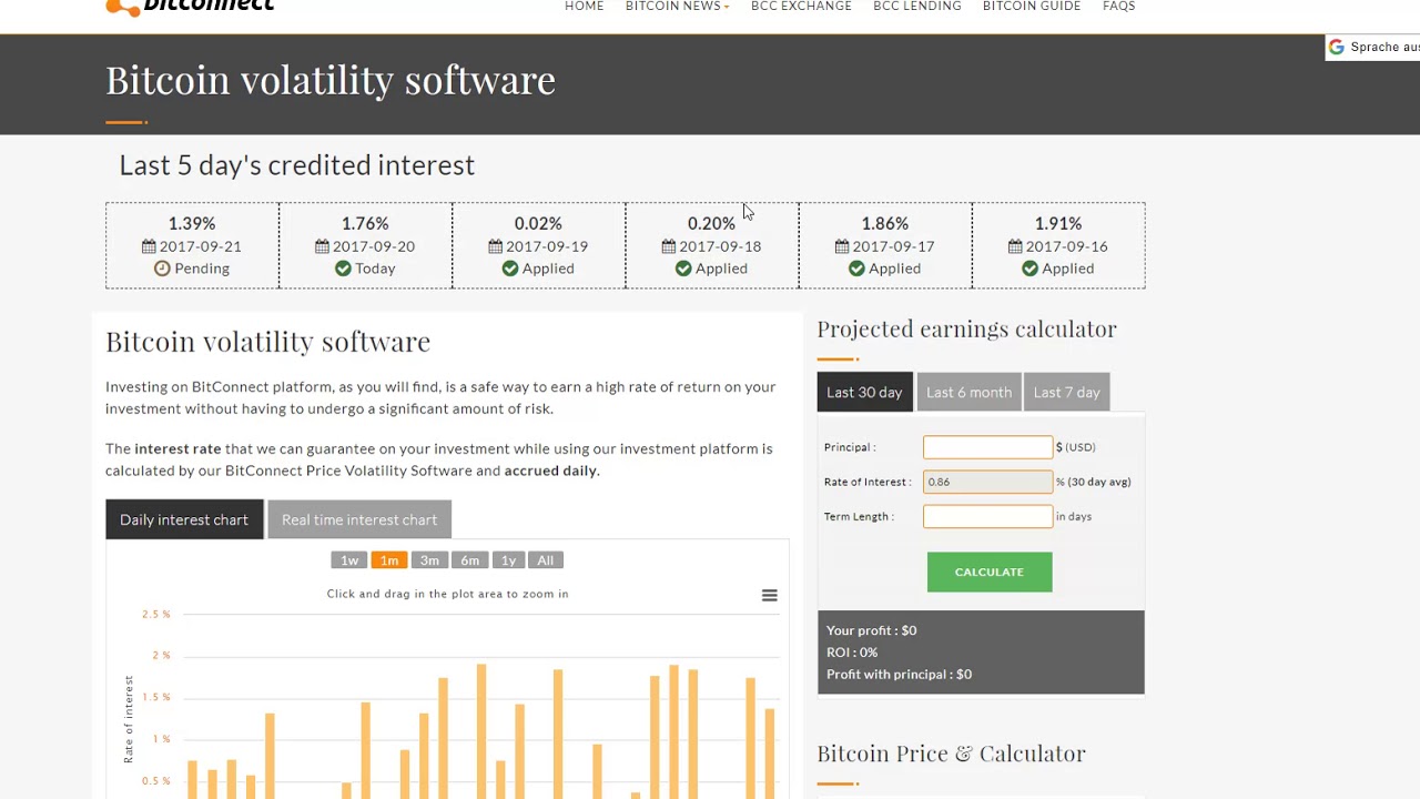 Bitconnect Lending Profit Calculator,                Bitconnect Review: Is it Legit?            