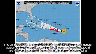 NOAA: Tropical Depression 16 Projected Path, Spaghetti Models