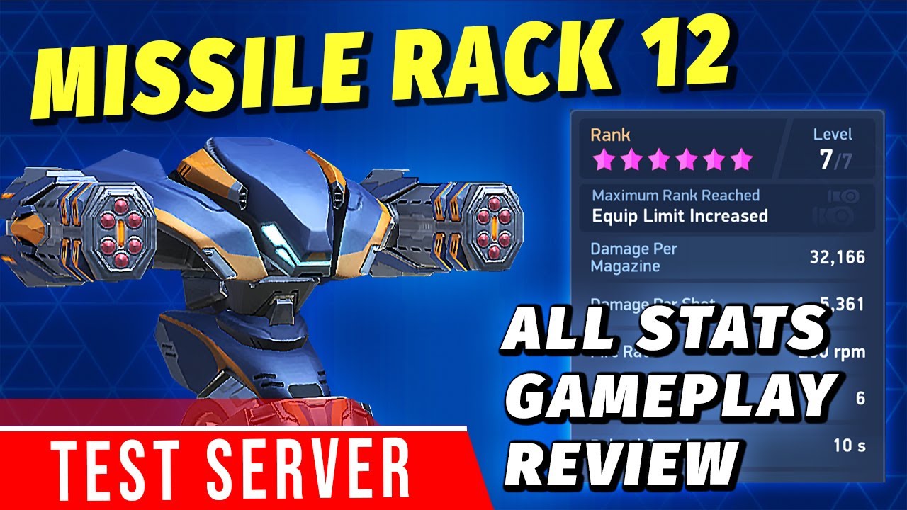 วาง server  Update New  I tried Missile Rack 12 on the Test Server! Wow! | Gameplay \u0026 Review | Mech Arena
