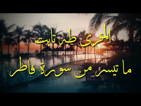 المقرئ طه تابت ما تيسر من سورة فاطر