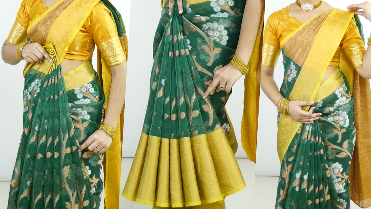 Modern Saree Draping Style for Wedding | How to Wear a Saree all Day Without It Getting Massy