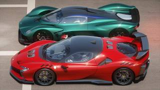 Ferrari SF90 XX Stradale vs Aston Martin Valkyrie | DRAG RACE