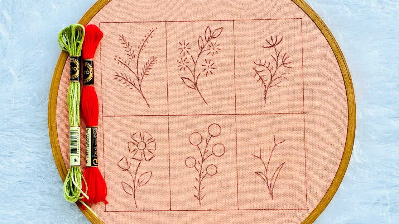 VERY EASY LITTLE FLOWERS HAND EMBROIDERY DESIGNS FOR BEGINNERS - YouTube