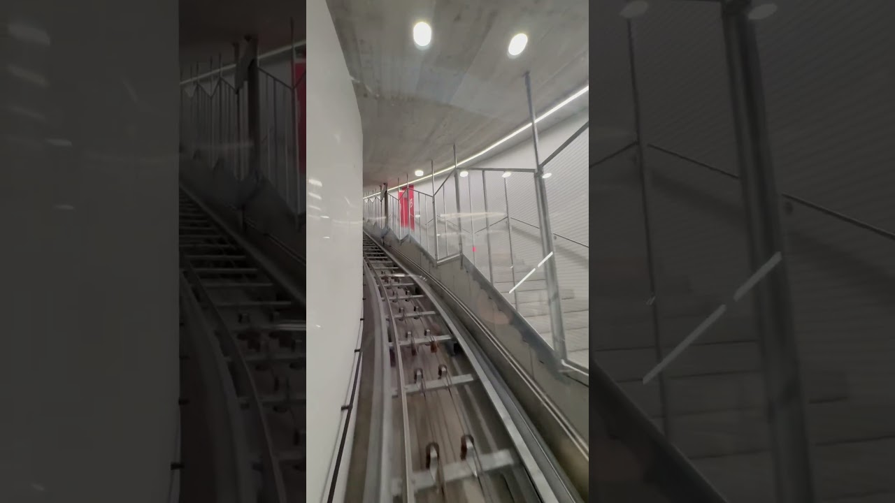 Riding the funicular in my friend’s apartment building in St Moritz