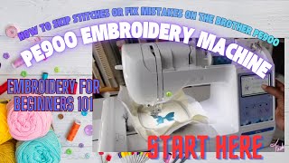 How to skip stitches or Fix mistakes on the Brother PE900 / Design Recovery