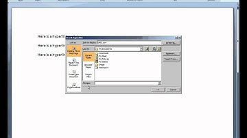 How to create a hyperlink in an MS Word 2007 document