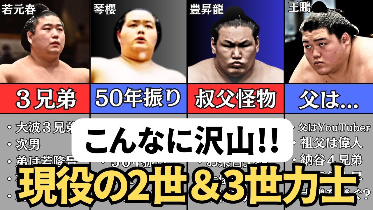 【大相撲】現役の2世＆3世力士たち！身内に元力士がいる現役もまとめました - YouTube