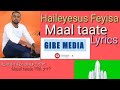 Haileyesus Feyisa Maal Taate Lyrics
