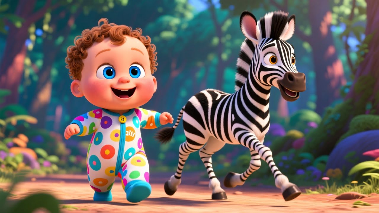 Learn Zebra Foal Trolley 🦓🛒🌈 | Learn Vehicles and Animals for Kids | Fun Learning Song
