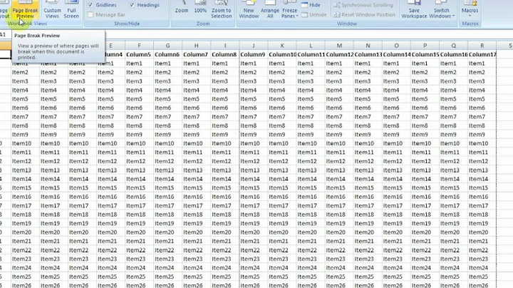 Excel | How do print out a large worksheet on one page using Excel?