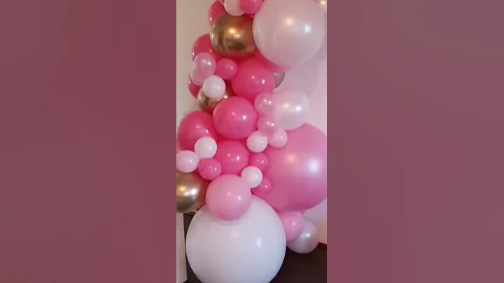 1st Birthday decorations party pink white girls idea balloons helium arch flowers gold