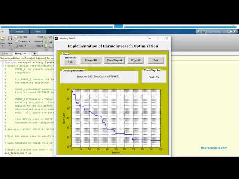 MATLAB code of Harmony search optimization | search based optimization