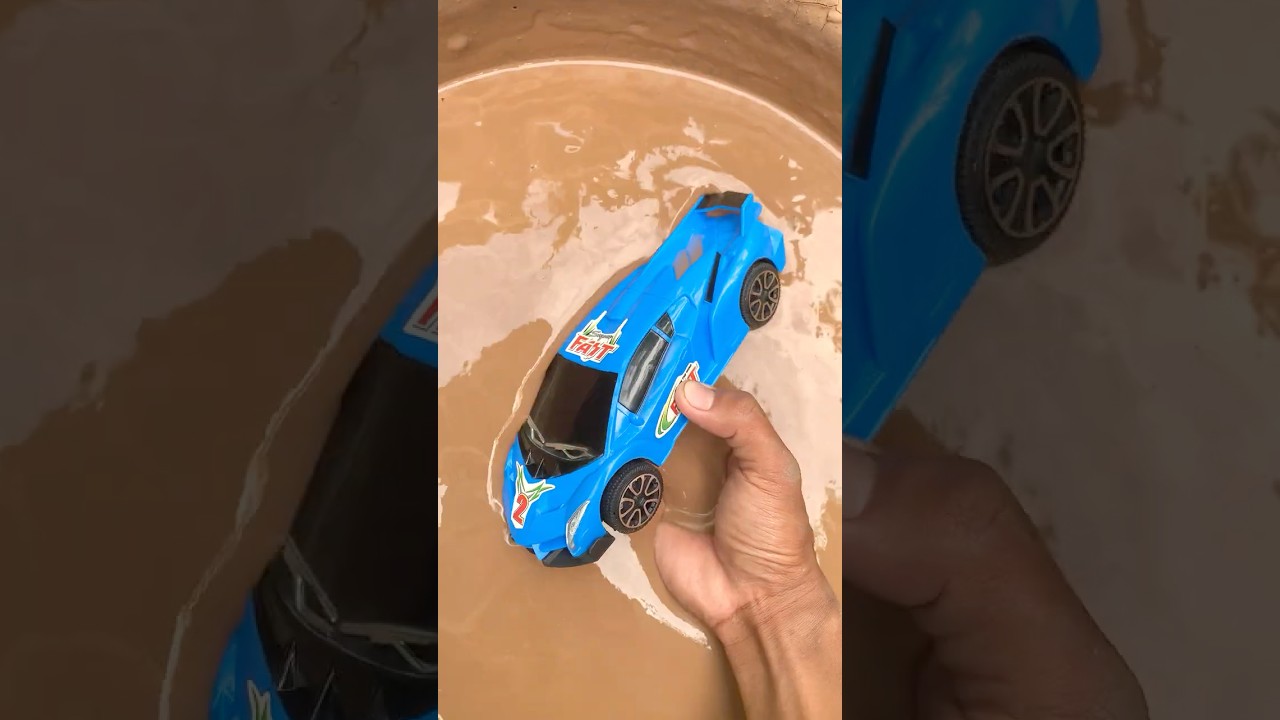Cleaning a mini blue Lamborghini ASMR Sastisfying mud
