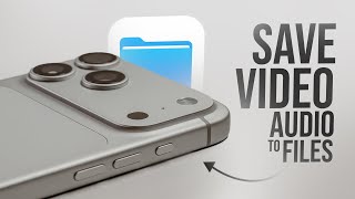 How to Save a Videos Audio to Files on iPhone (tutorial)