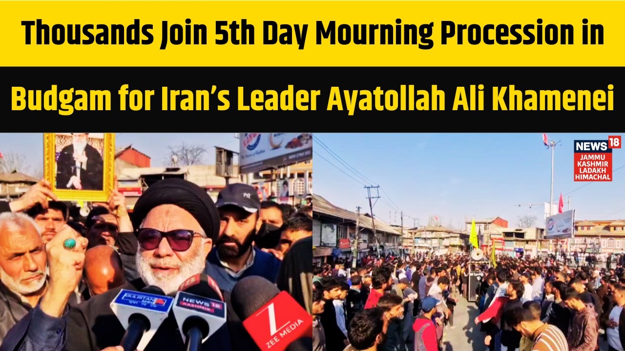 Thousands Join 5th Day Mourning Procession in Budgam for Iran’s Leader Ayatollah Ali Khamenei | N18V