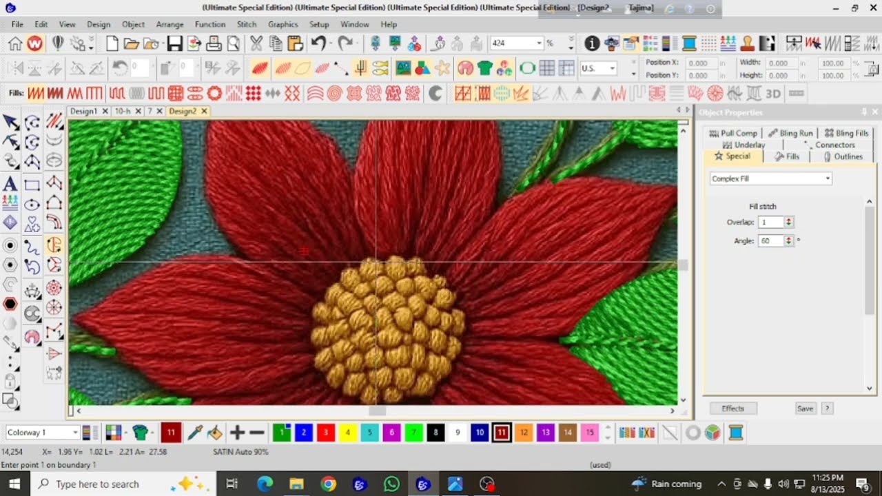 তাতামী স্টিচ দিয়ে কিভাবে ডিজাইন তৈরী করবেন ||How to create embroidery designs with Tatami Stitch