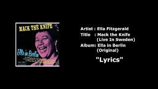 Ella Fitzgerald -  Mack The Knife (Live in Stockholm, Sweden) with Lyrics