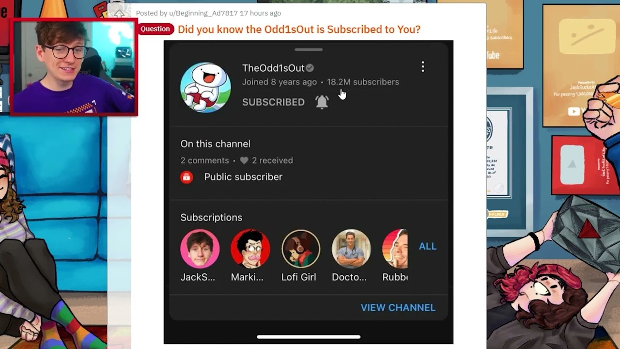 ⁣TheOdd1sOut is Subscribed to JackSucksAtLife?