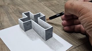 How to draw simple 3d art pencil shading easy on paper trinity cross