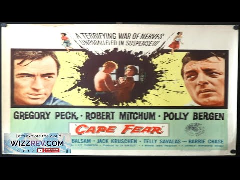 Cape Fear 1962 Original Half Sheet Poster Gregory Peck Robert Mitchum 