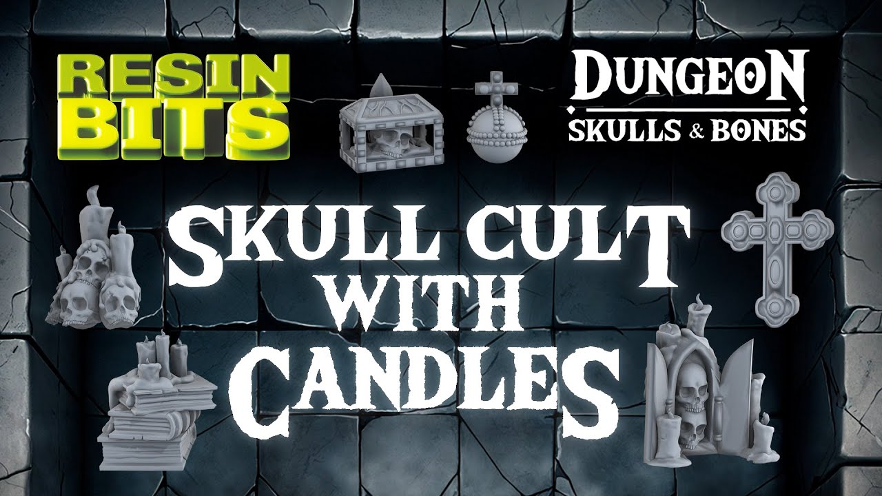 Skull Cult with candles 1:48-1:35 for miniatures and dioramas - GSW