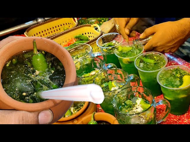 Amazing KULUKKI SARBATH | Refreshing Booster Mirch Soda at Pakistan Street Food GREEN CHILLIES LIMCA class=