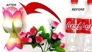 How to Transform Plastic Bottle into Cute Flower Vase DIY Art and Crafts Ideas