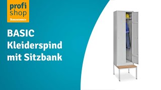 Garderobenschrank mit Sitzbank BASIC mit Drehriegelverschluss Garderobenschrank mit Sitzbank BASIC mit Drehriegelverschluss