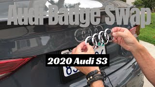 2020 Audi S3 Badge Swap: going from chrome to black by Auto Fetish Detail 67,672 views 2 years ago 2 minutes, 58 seconds
