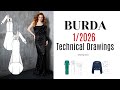 BURDA 1 2026 TECHNİCAL DRAWİNGS FULL LİNE BURDA OCAK 2026 TEKNİK ÇİZİMLER