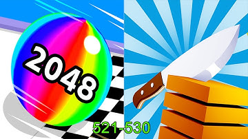 Ball Run 2048 VS Slice it All Android iOS Gameplay (Level 521-530)