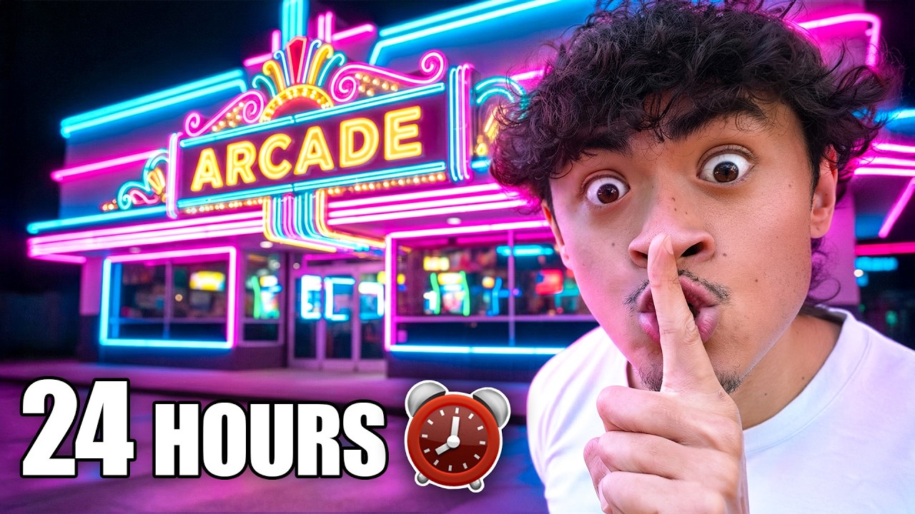 24 Hour Overnight Challenge in Worlds Biggest Arcade! - YouTube