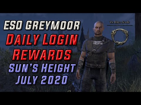 Daily Login Rewards ESO - Sun's Height Rewards (July) - ESO Rewards July 2020