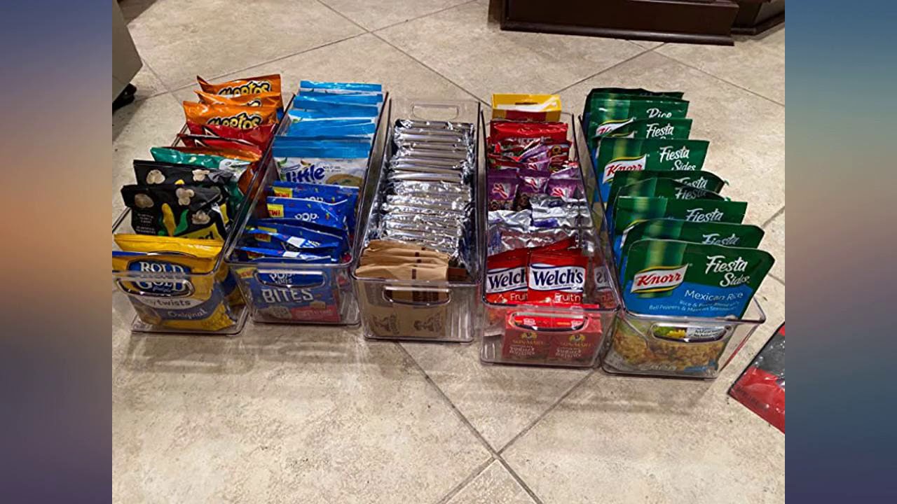 mDesign Stackable Plastic Storage Organizer Container Bin with Handles for Bathroom review