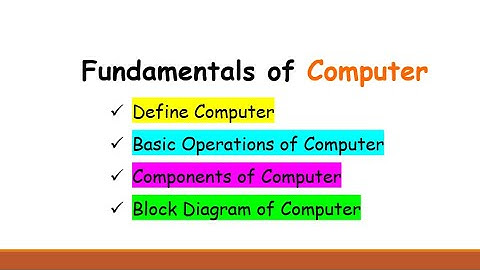 Introduction to Computer| Components of computer| Block Diagram of Computer | Operations of Computer