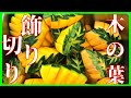 南瓜（カボチャ）で木の葉切り　Pumpkin　Leaf
