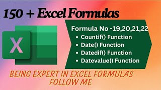 150+ Excel Formulas with Examples | Countif(), Date(), Datedif(), Datevalue() Function in Excel