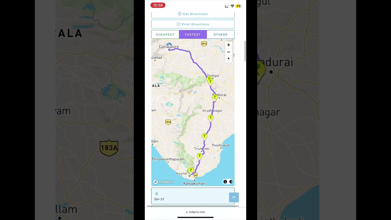 Calculate toll gate charges 