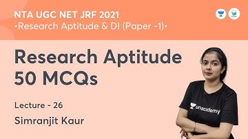 Research Aptitude 50 MCQs | Research Aptitude | NTA UGC NET JRF 2021 | by Simranjit Kaur