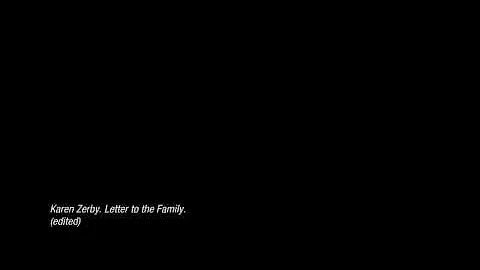 Karen Zerby. Letter to the Family.