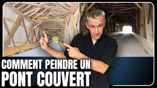 JE PEINS UN PONT COUVERT AU CANADA - UNE MAGNIFIQUE ARCHITECTURE - (ART CLASSE - PEINDRE AVEC LO)