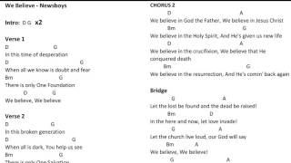 We Believe   Newsboys Chords
