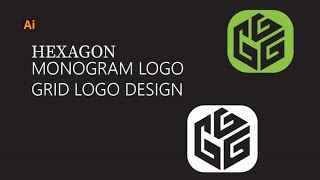 Hexagon Monogram Logo Design Tutorial | step-by-step | Grid Logo Design #logodesign #gridlogo #art