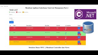 Tutorial .NET C# || Membuat Aplikasi Web Task List Management Sederhana (1) | MVC APP