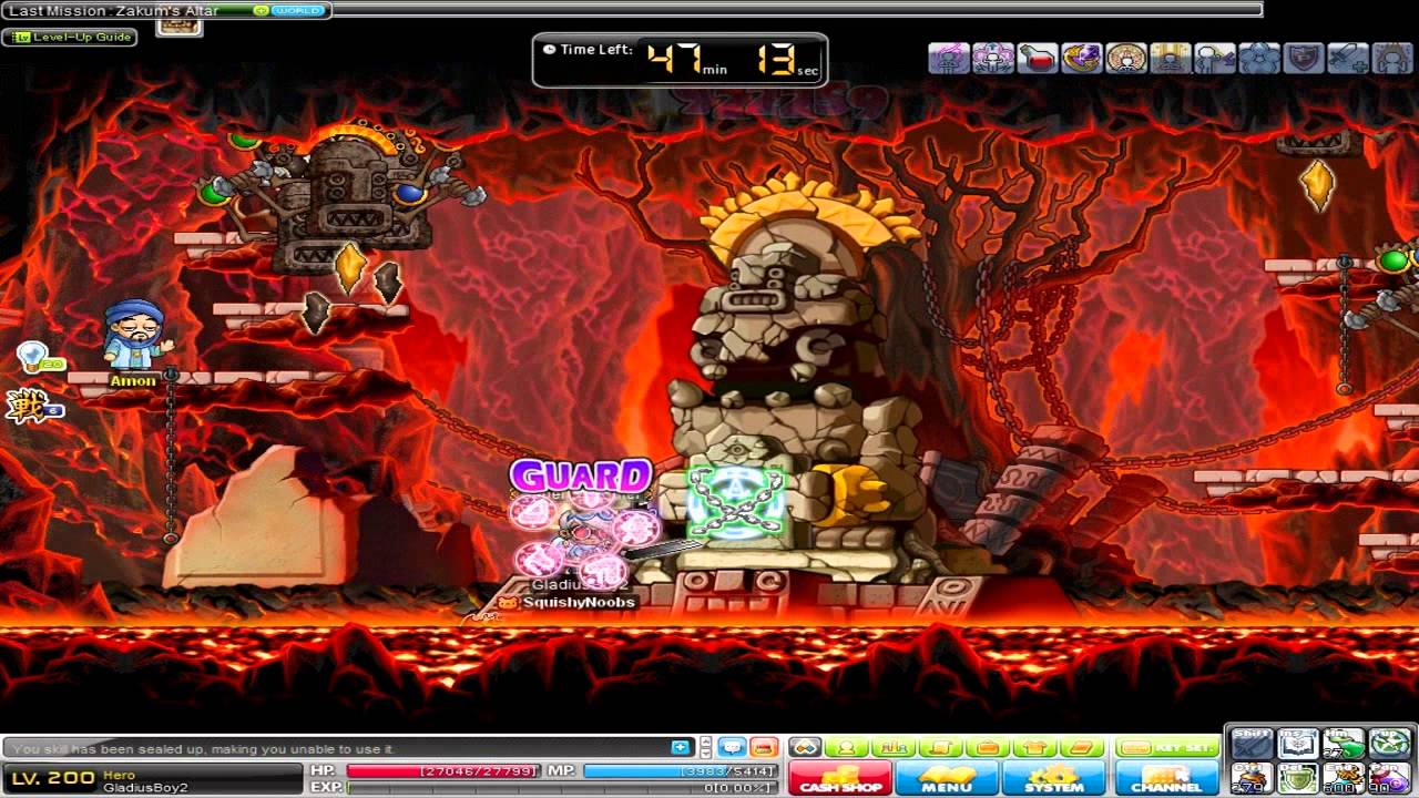 {GMS} Hero Zakum Solo Before and After Hyper Evolution