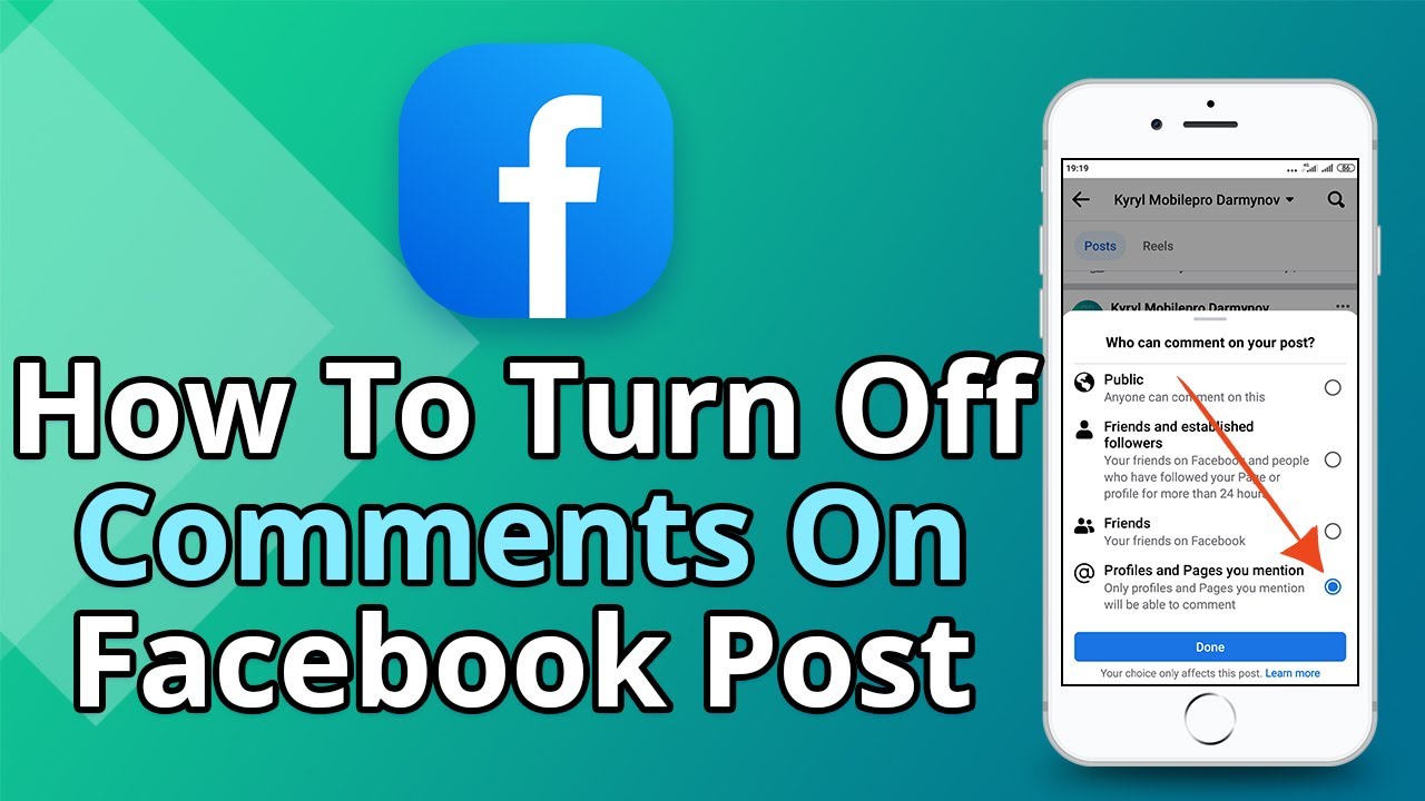 How To Turn Off Comments On Facebook Post - YouTube