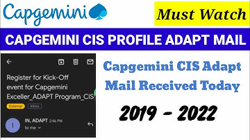 Capgemini Adapt mail for CIS role| Capgemini Adapt mail received today | Adapt mail 2022 students |