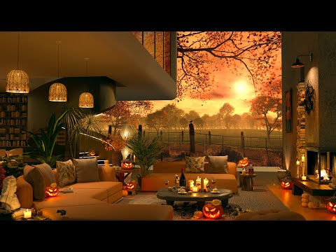 🎃🦇Relax Halloween Jazz Music at Spooky Apartment |🦉Haunted Halloween Ambience | Cozy Sleep🎃